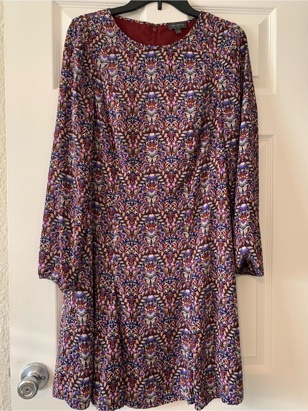 The Limited Purple Multi Floral Long-Sleeve Fit & Flare Dress